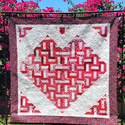 Jelly Roll Heart Quilt Pattern 3DQ-6970 - Paper Pattern