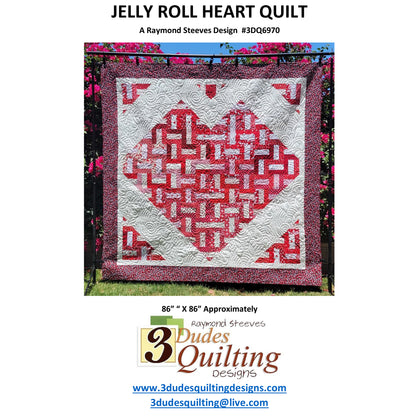 Jelly Roll Heart Quilt Pattern 3DQ-6970 - Paper Pattern