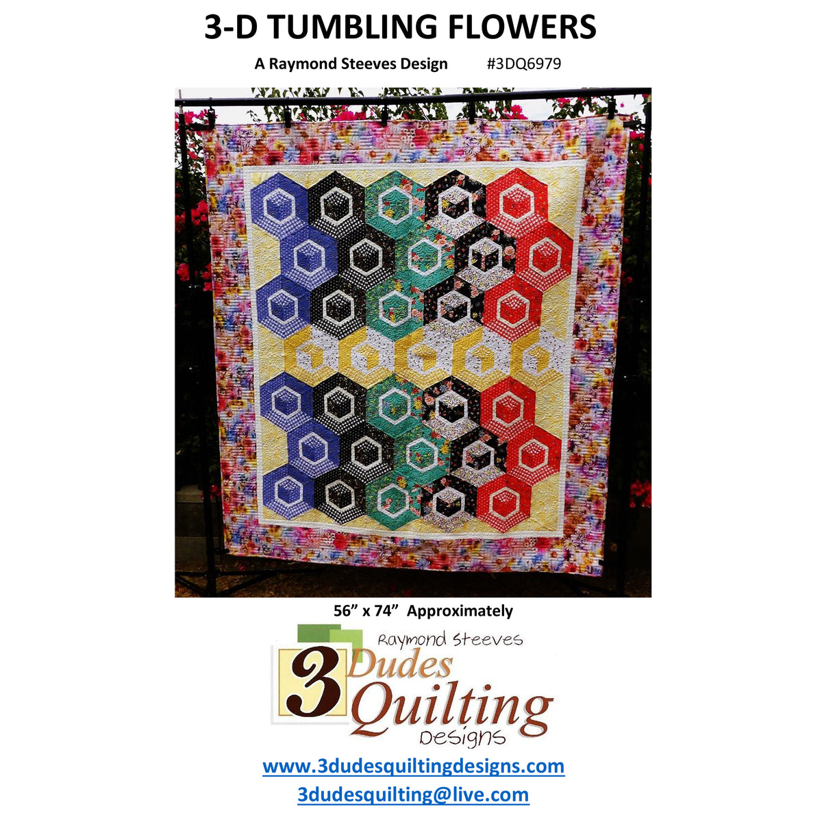 3-D Tumbling Flowers Quilt Pattern 3DQ-6979w - Wholesale Product