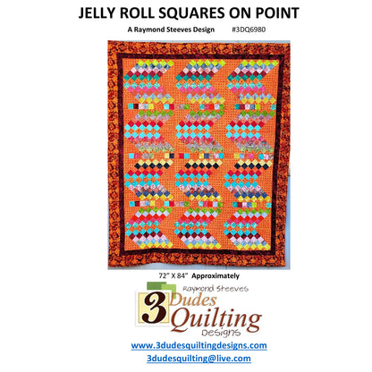 Jelly Roll Squares on Point Quilt Pattern 3DQ-6980w - Wholesale Product