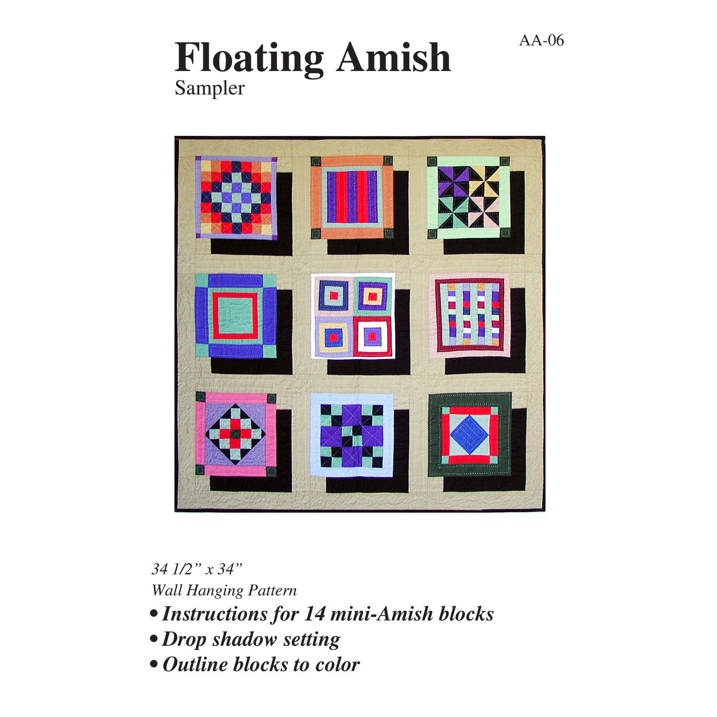 Floating Amish Quilt Pattern AA-06 - Paper Pattern