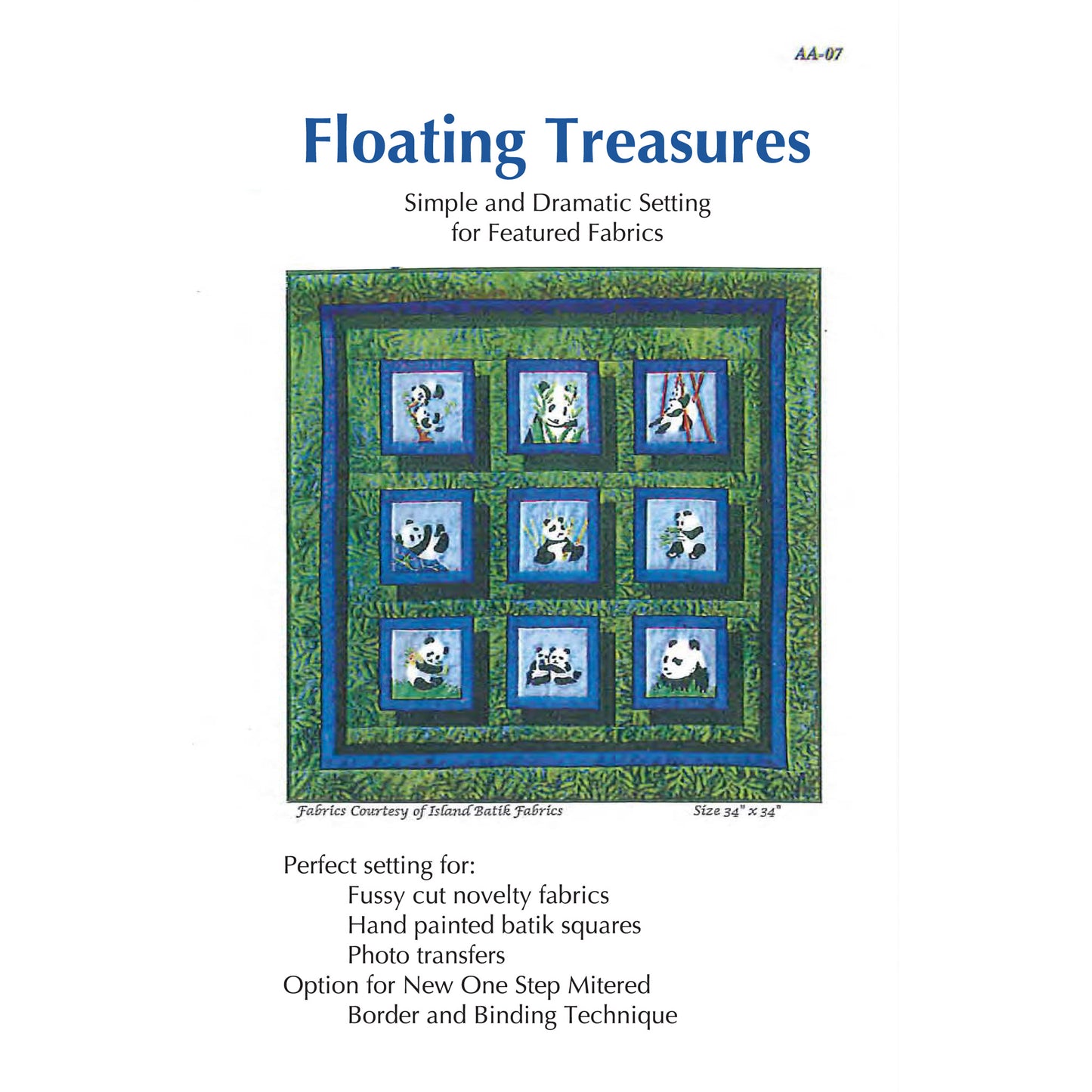 Image of the cover for the Floating Treasures quilt pattern by Ann Anderson.