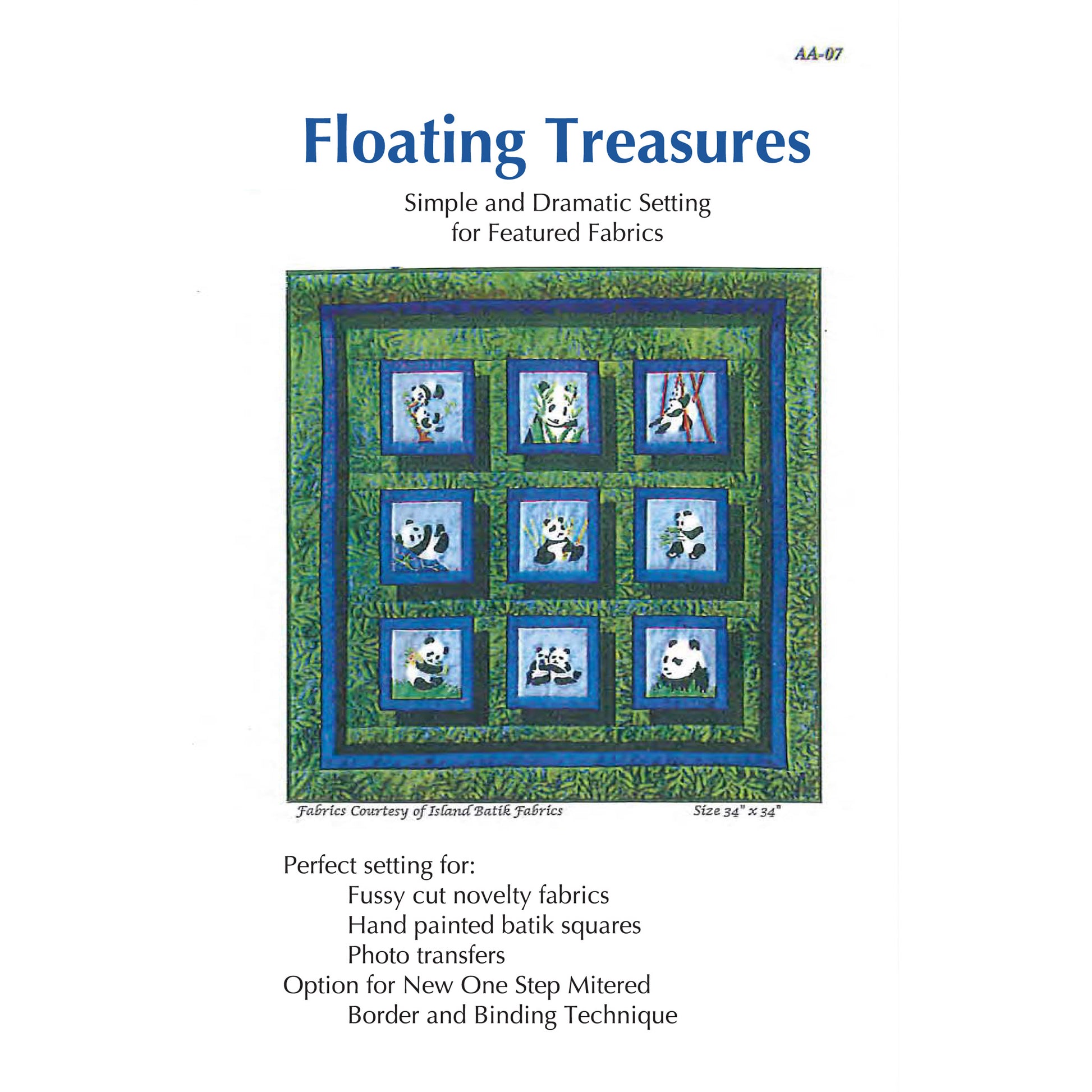 Image of the cover for the Floating Treasures quilt pattern by Ann Anderson.