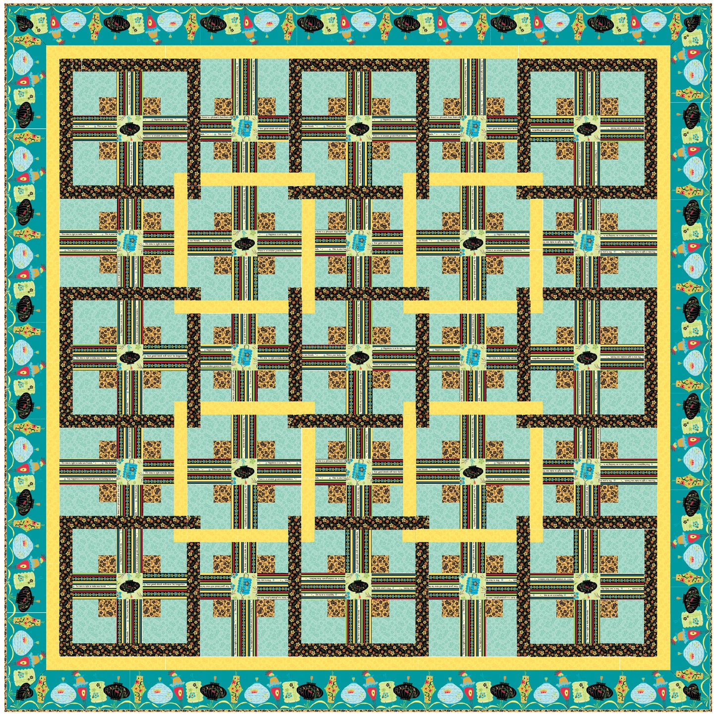 Chinese Puzzle Quilt AA-14e - Downloadable Pattern