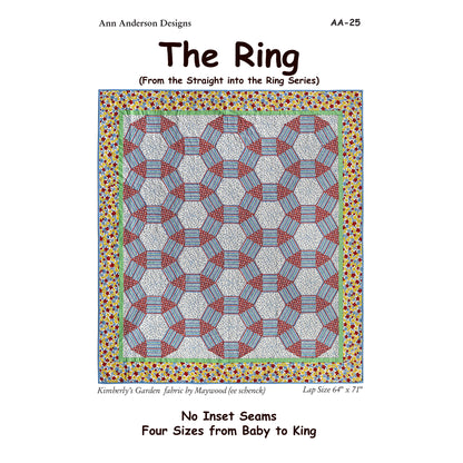 Quilt pattern cover titled 'The Ring' by Ann Anderson Designs on a white background.