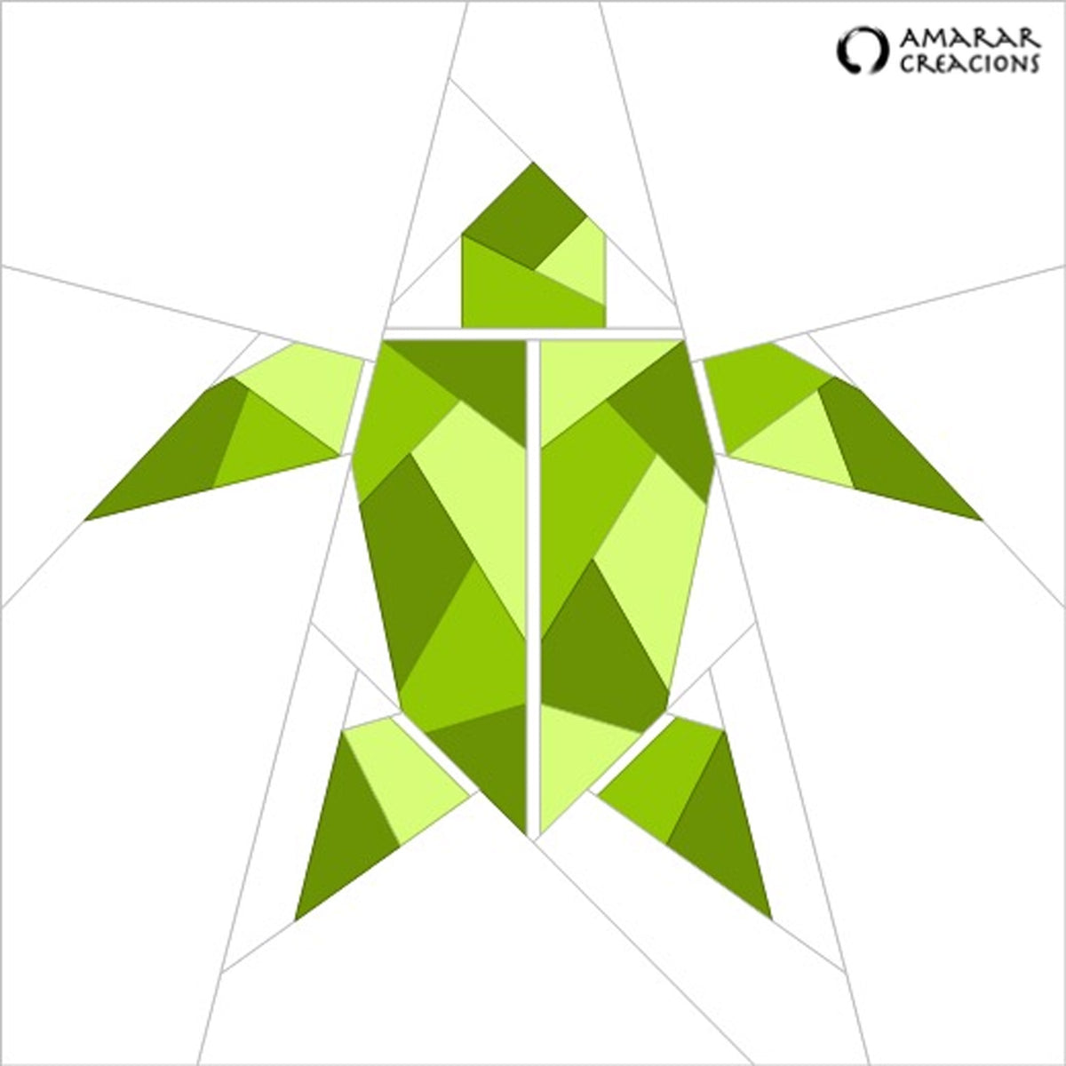 Turtle - Origami Animals Collection Block Pattern AC-007ENe - Downloadable Pattern