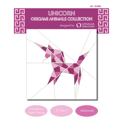 Unicorn - Origami Mythological Animals Collection Block AC-014ENe - Downloadable Pattern
