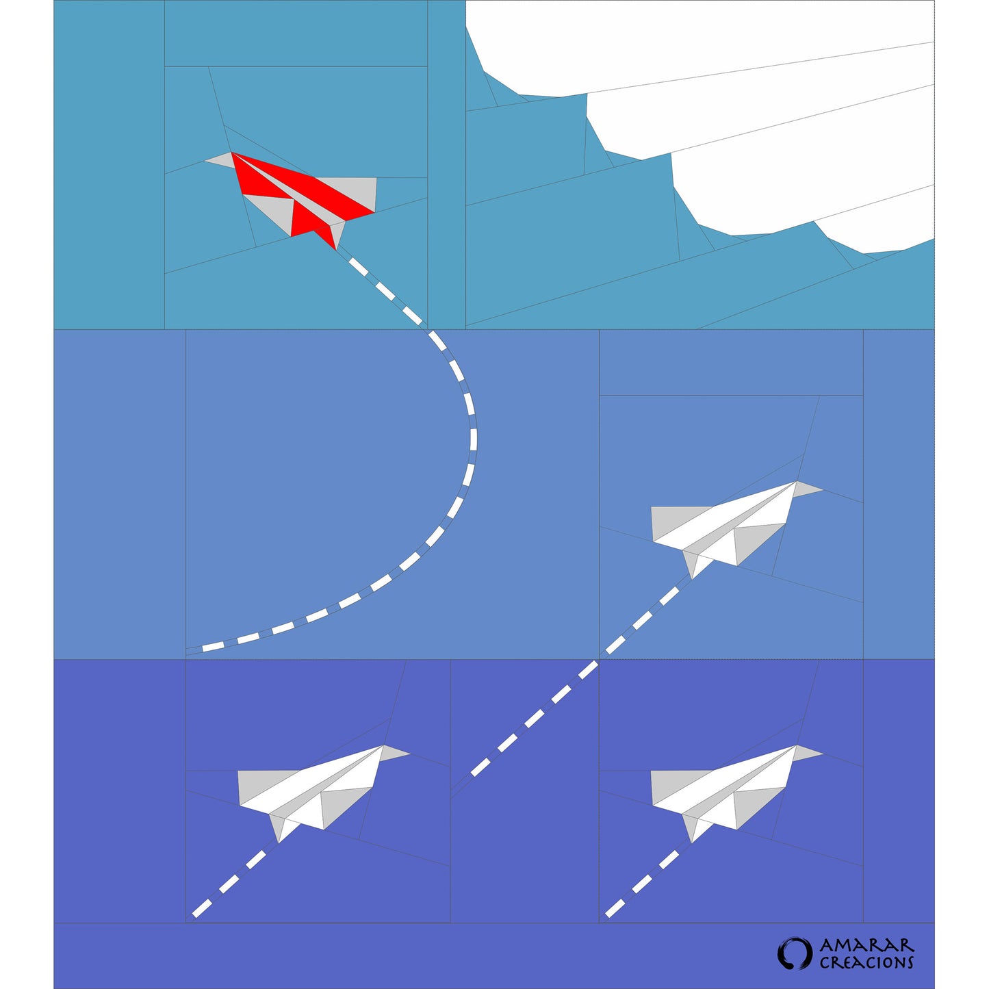 Flying My Way Quilt AC-019ENe - Downloadable Pattern