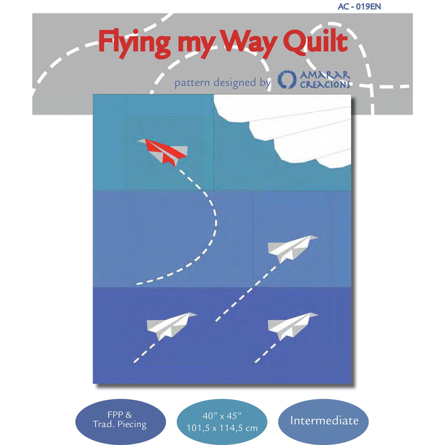 Flying My Way Quilt AC-019ENe - Downloadable Pattern