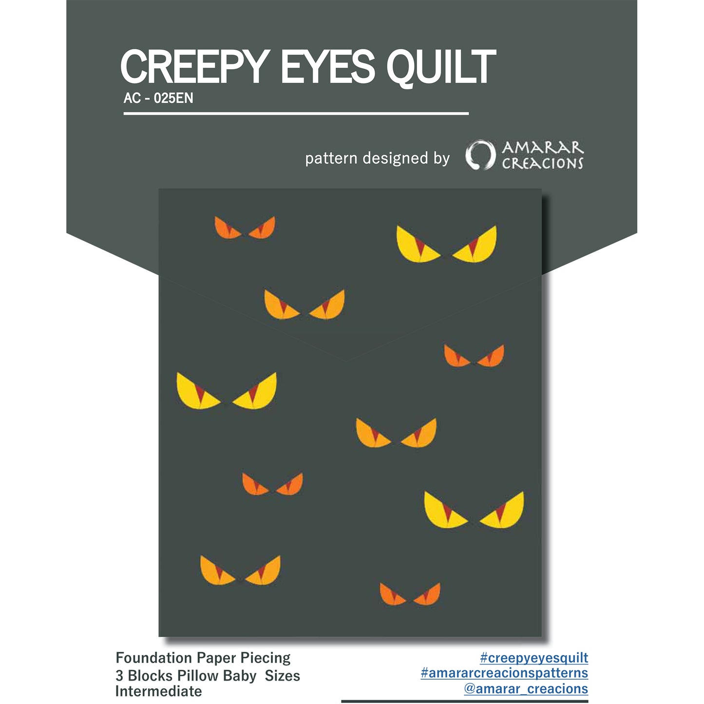 Creepy Eyes Quilt AC-025ENe - Downloadable Pattern