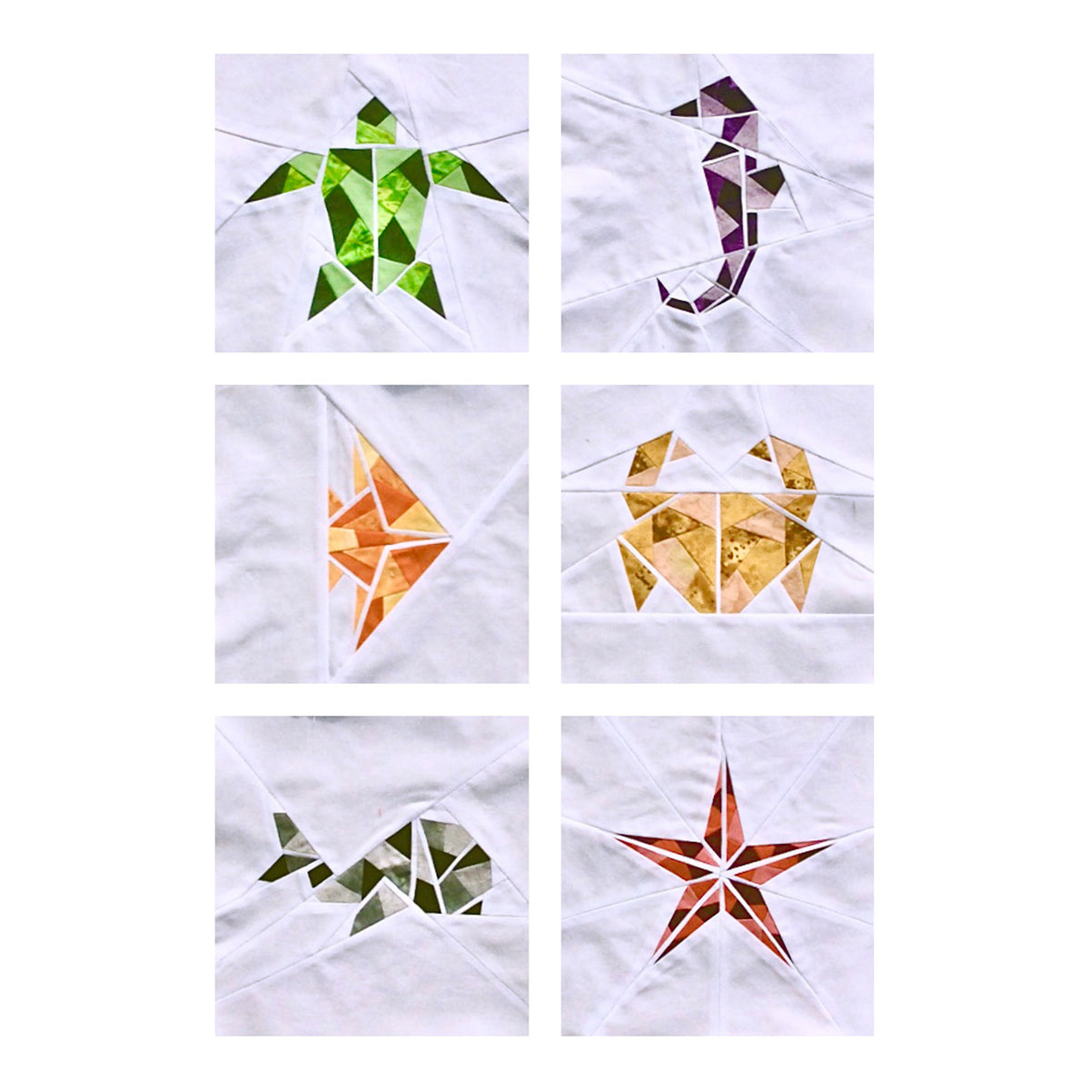 Marine Series- Origami Animals Collection 6 Block AC-G01ENe - Downloadable Pattern
