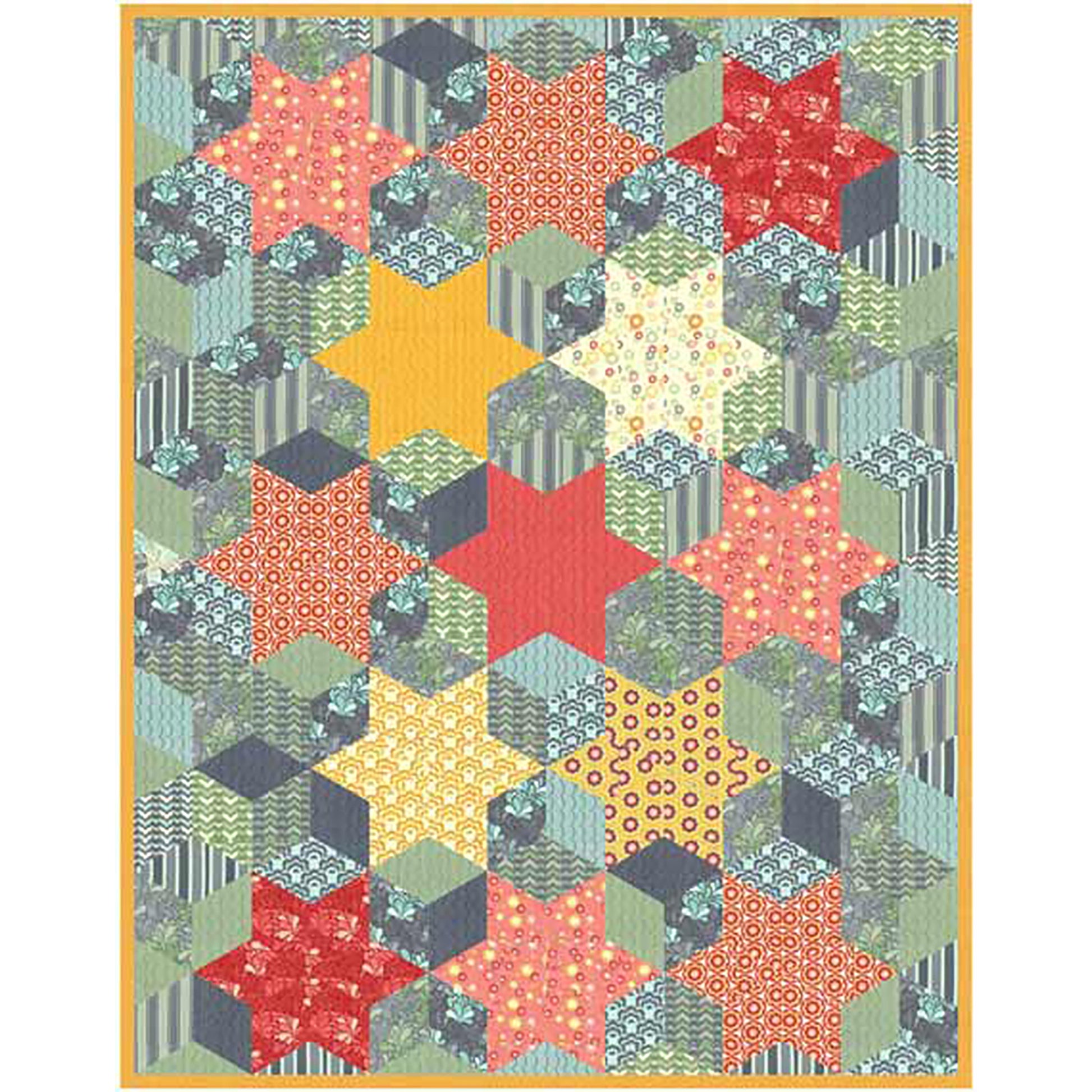 A sea of giant star fish playing across this quilt 