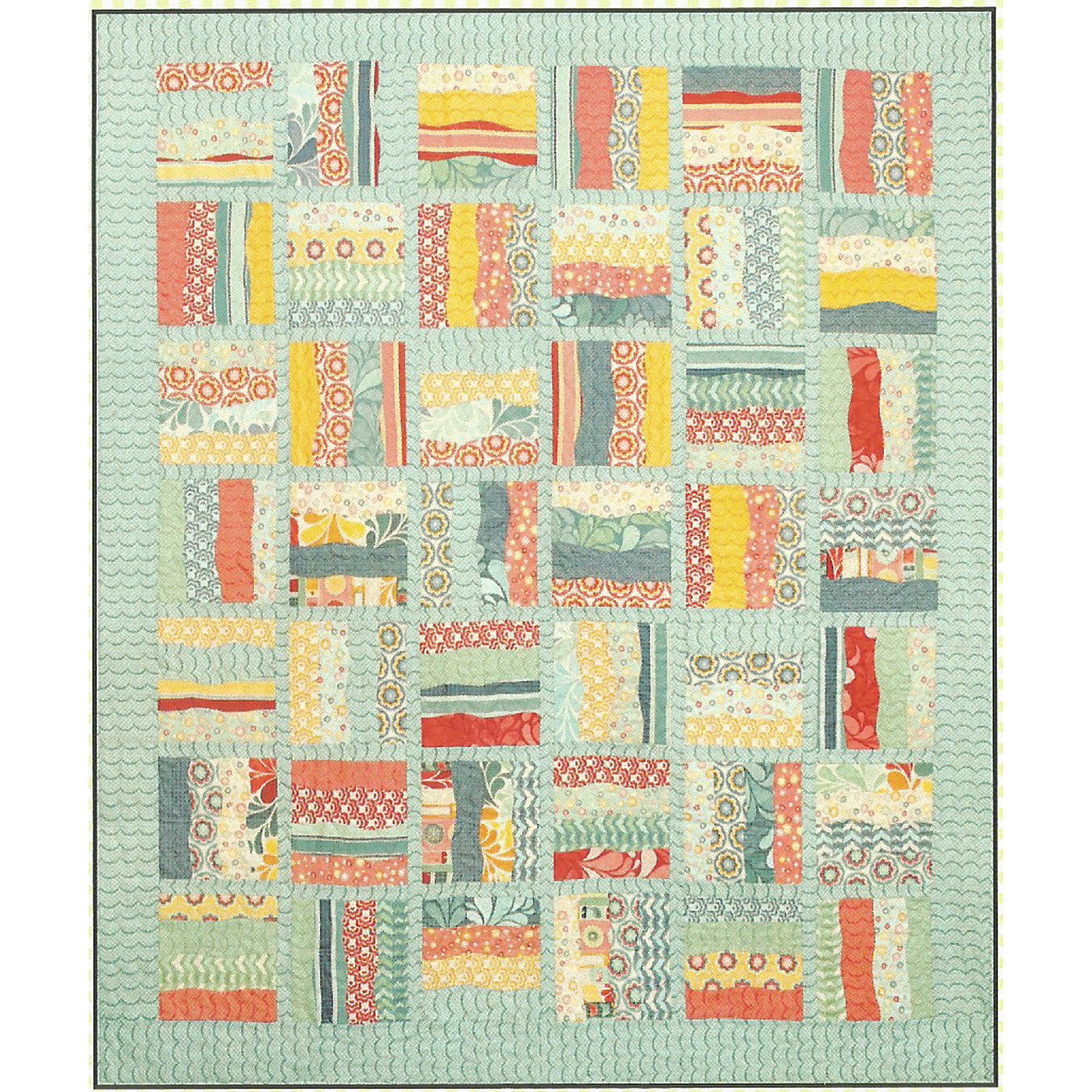 Gentle curves and a layer cake meet up to create this quilt.