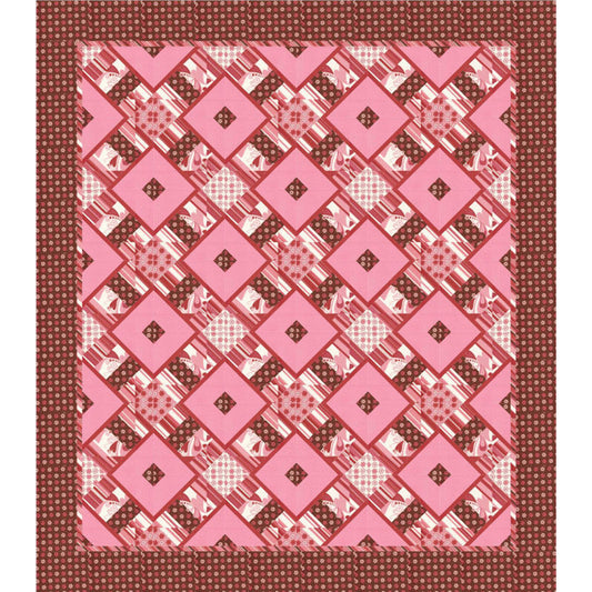 Chocolate Cherry Kiss Quilt Pattern AEQ-28 - Paper Pattern