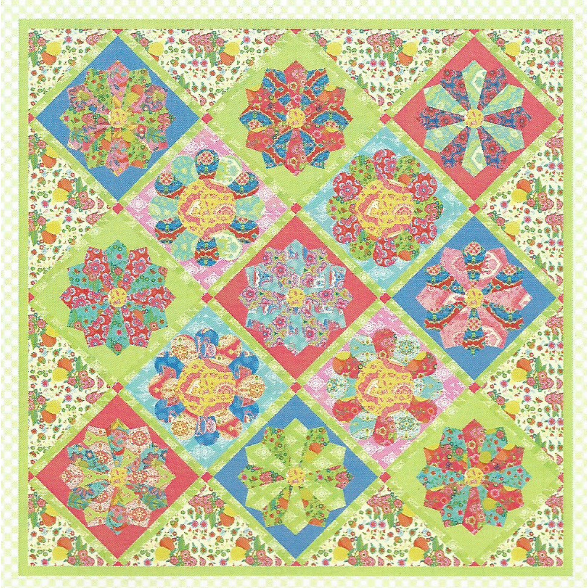 Pretty Dresden plate flowers make this a pretty spring quilt.