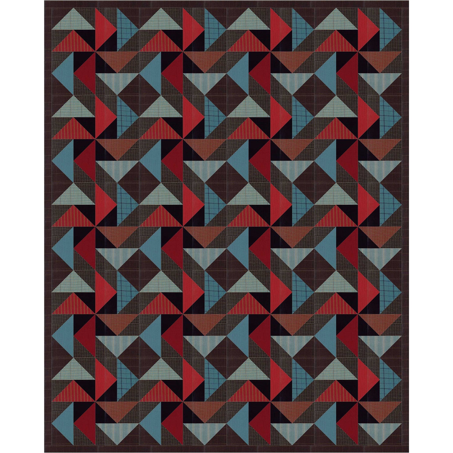 Fun quilt features flying geese in a circle creating fun effects including a friendship star in the middle of each block.