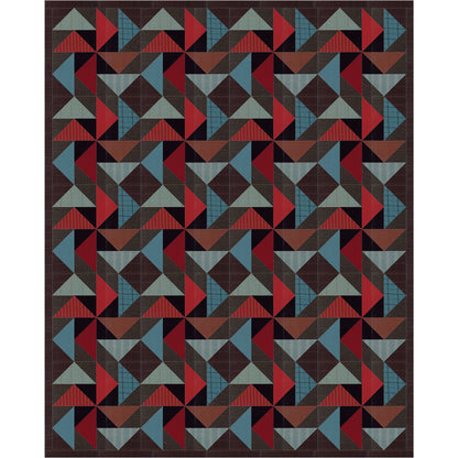 Fun quilt features flying geese in a circle creating fun effects including a friendship star in the middle of each block.