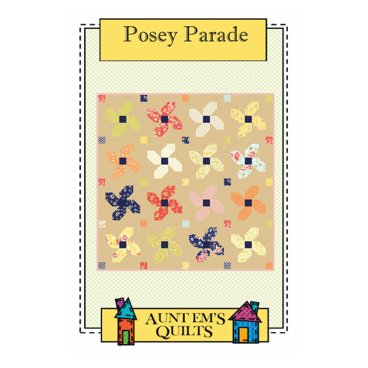 Posey Parade Quilt AEQ-63e - Downloadable Pattern