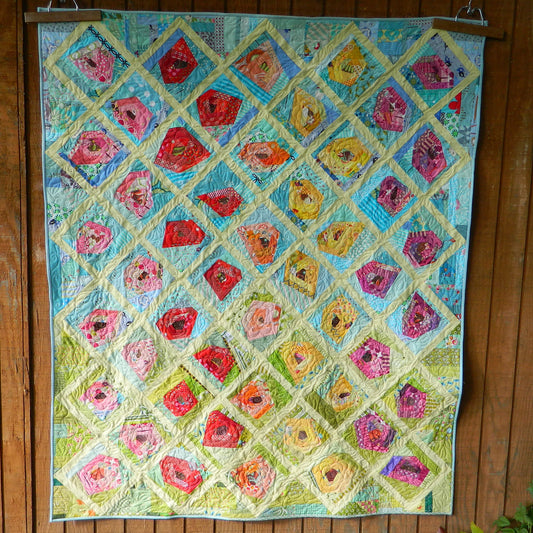 Wonky Rose Garden Quilt Pattern AEQ-73 - Paper Pattern
