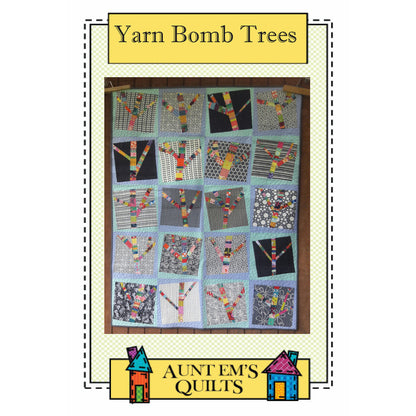 Yarn Bomb Trees Quilt AEQ-80e - Downloadable Pattern