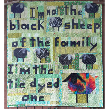 Tie Dyed Sheep Quilt AEQ-82e - Downloadable Pattern