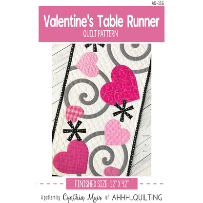 Valentine's Table Runner AQ-116e - Downloadable Pattern