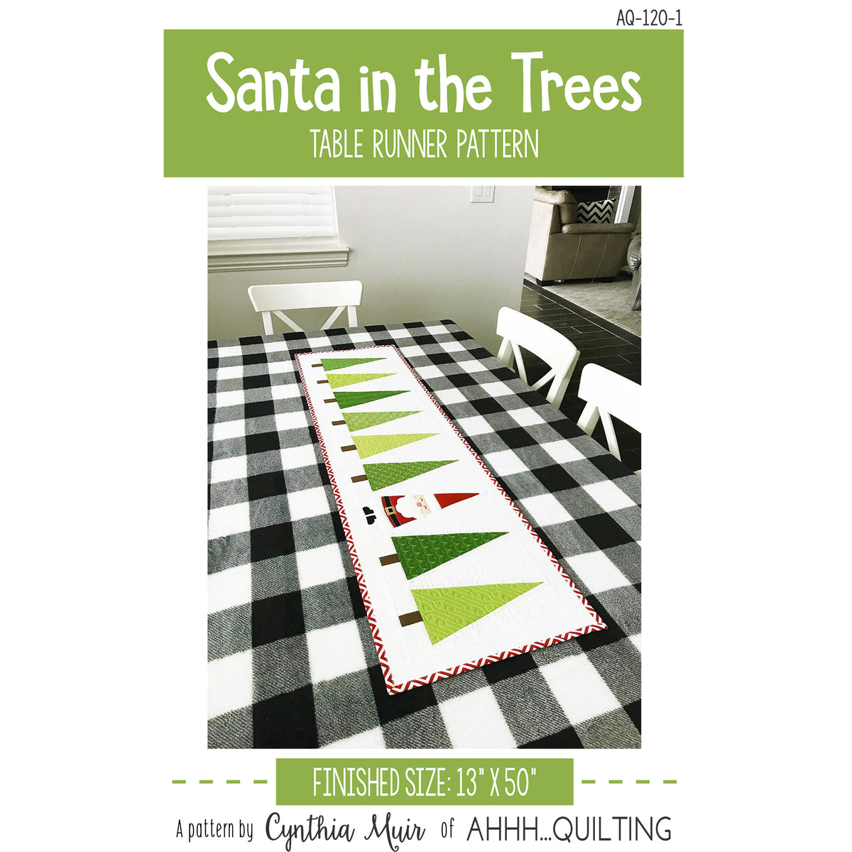 Santa in the Trees Runner AQ-1201e - Downloadable Pattern