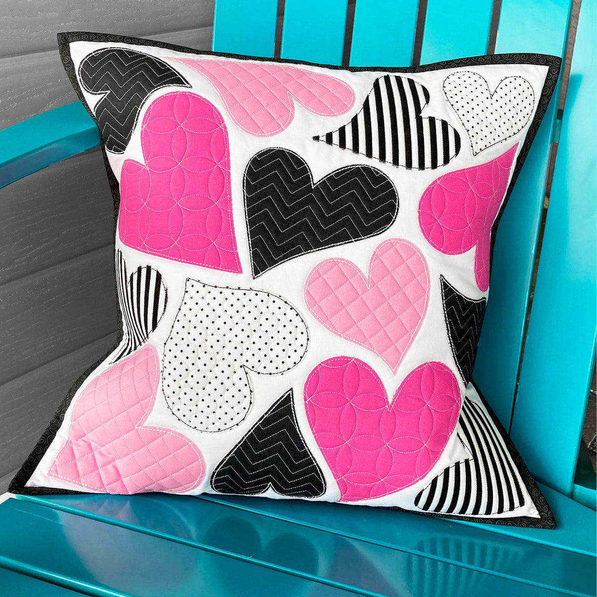 Floating Hearts Pillow AQ-129e - Downloadable Pattern