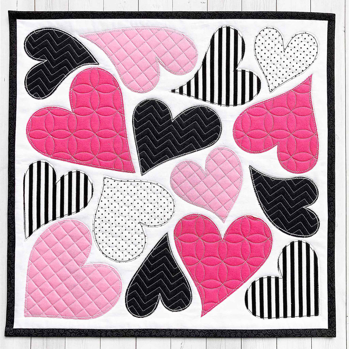 Floating Hearts Pillow AQ-129e - Downloadable Pattern