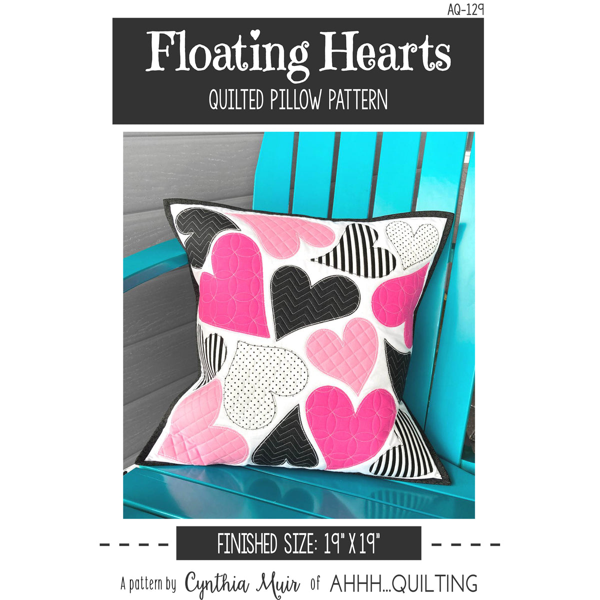 Floating Hearts Pillow AQ-129e - Downloadable Pattern
