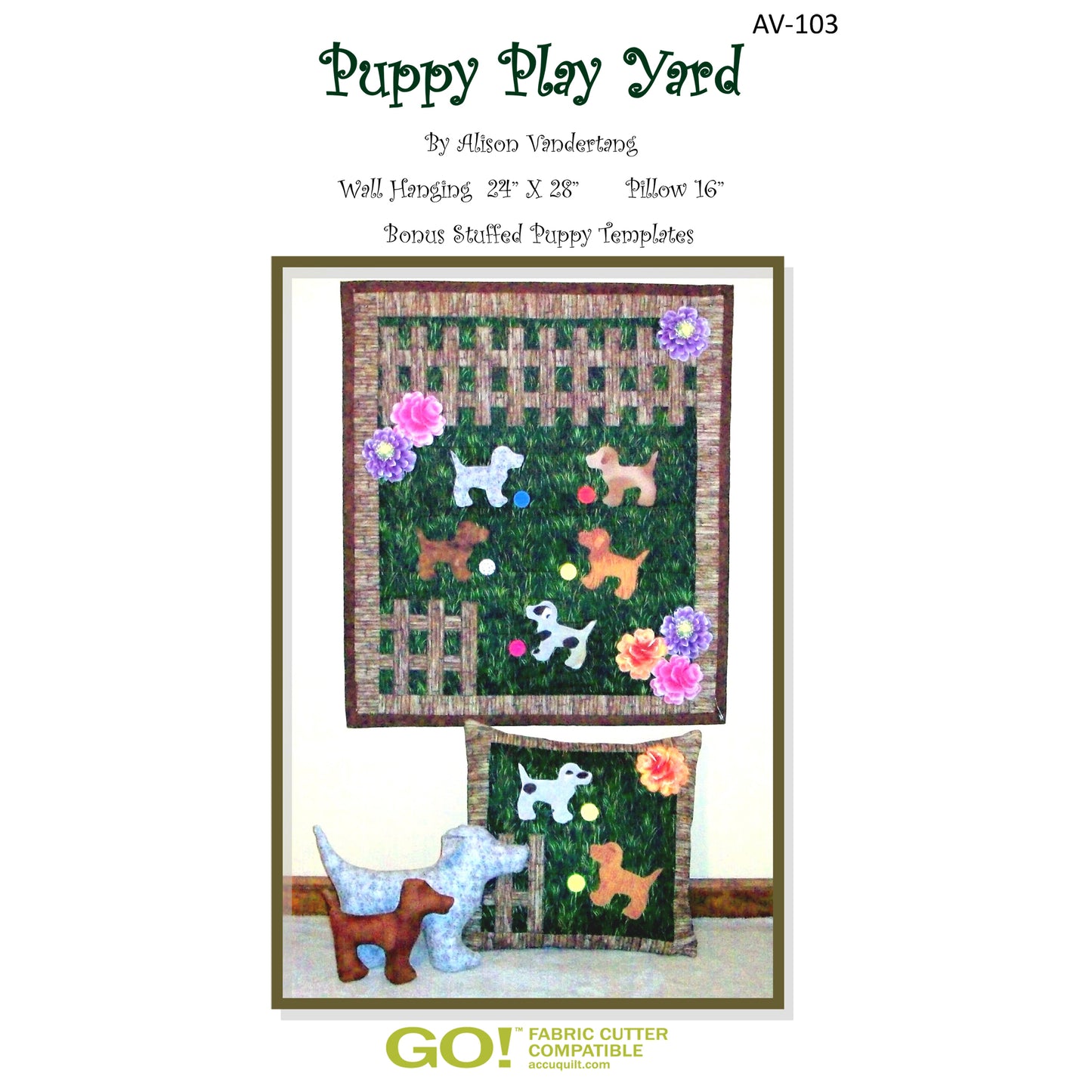 Puppy Play Yard Quilt Pattern AV-103 - Paper Pattern