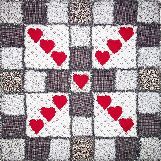 Raggedy Love Hearts Quilt AV-111e - Downloadable Pattern