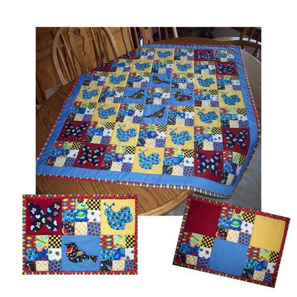 Birds, Bees and Butterflies Quilt and Placemat AV-113e - Downloadable Pattern