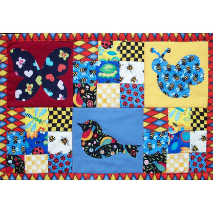 Birds, Bees and Butterflies Quilt and Placemat AV-113e - Downloadable Pattern