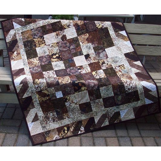 Chocolate Sunflowers Quilt AV-123e - Downloadable Pattern