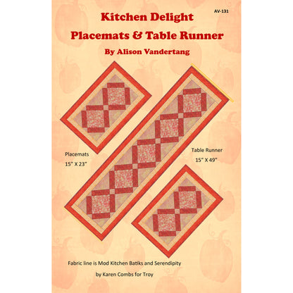 Kitchen Delight Placemats & Table Runner Pattern AV-131 - Paper Pattern