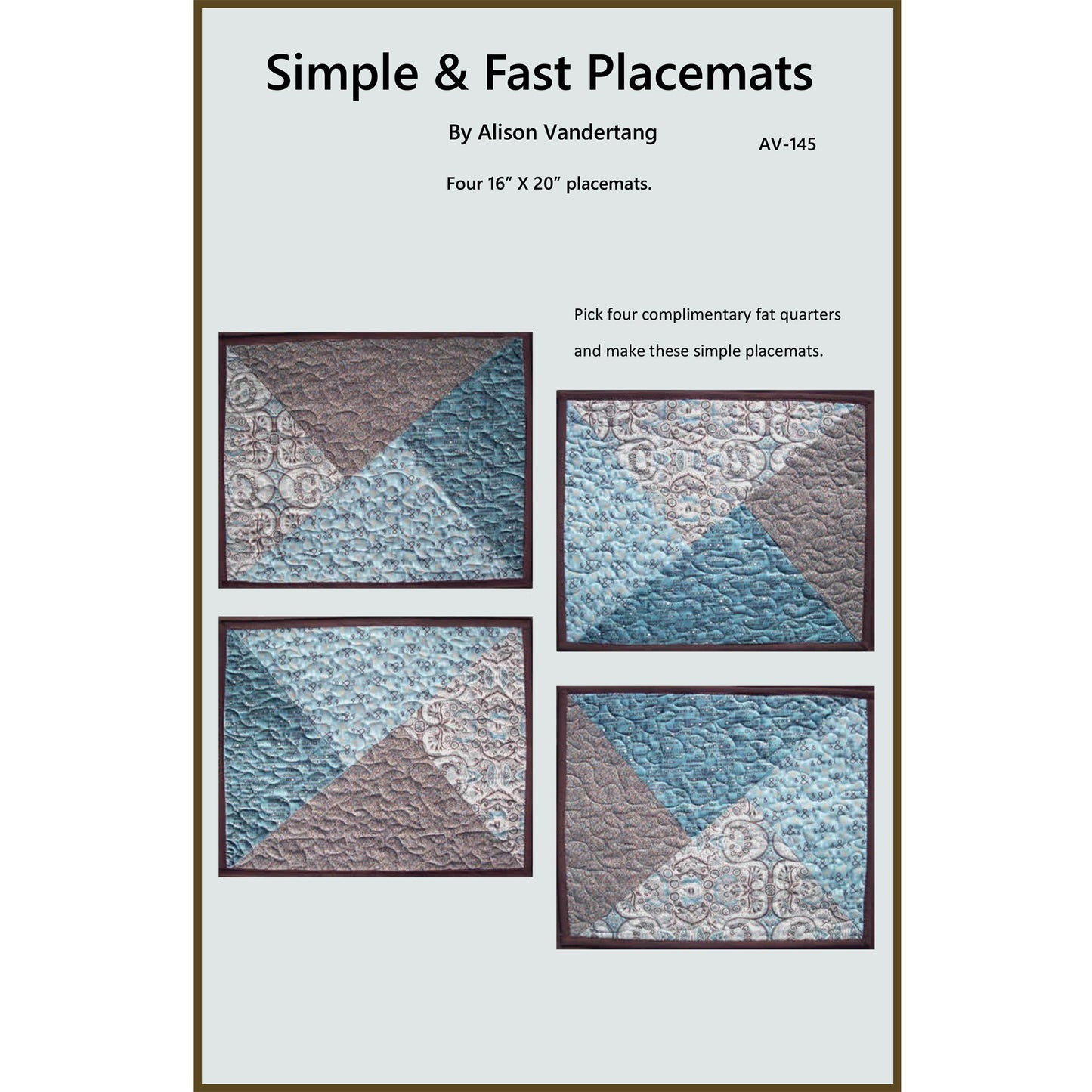 Simple & Fast Placemats AV-145e - Downloadable Pattern