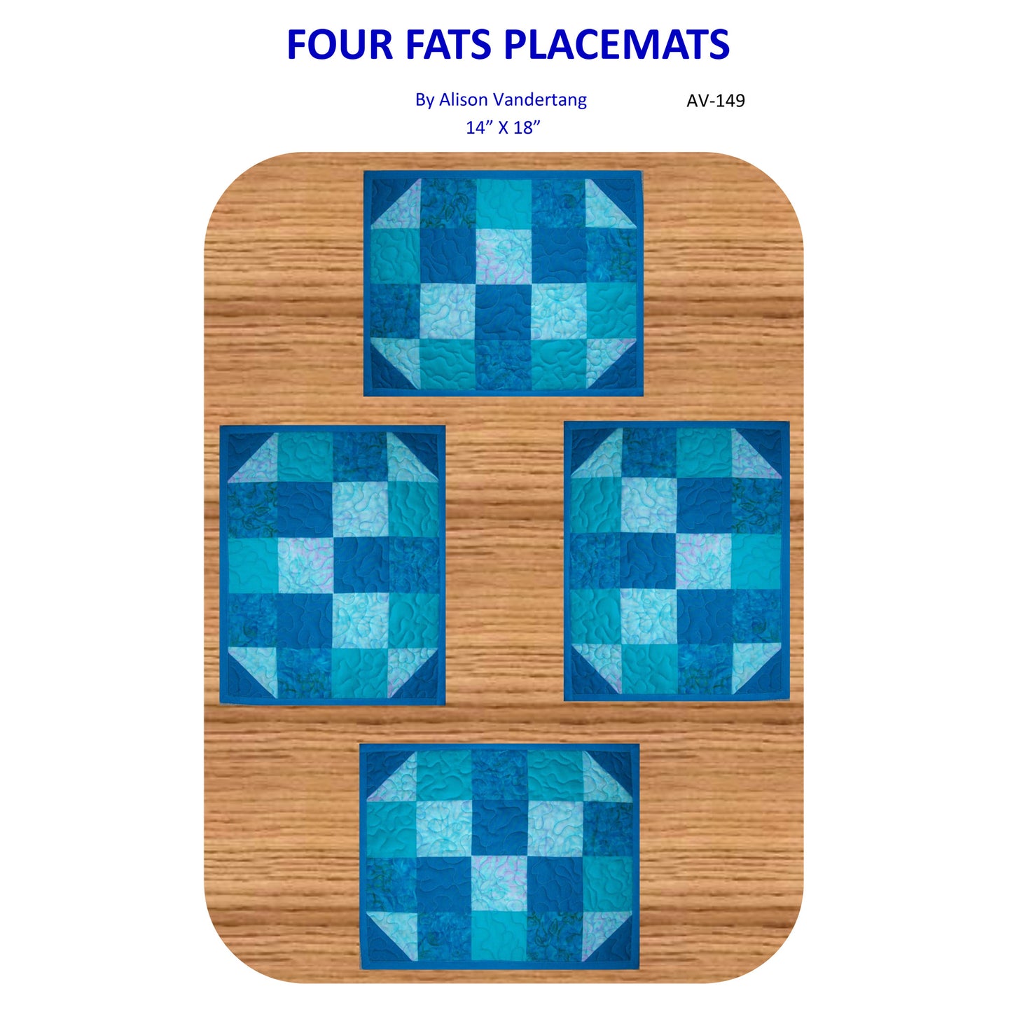 Image of the front cover of the Four Fats Placemats pattern by Alison Vandertaing