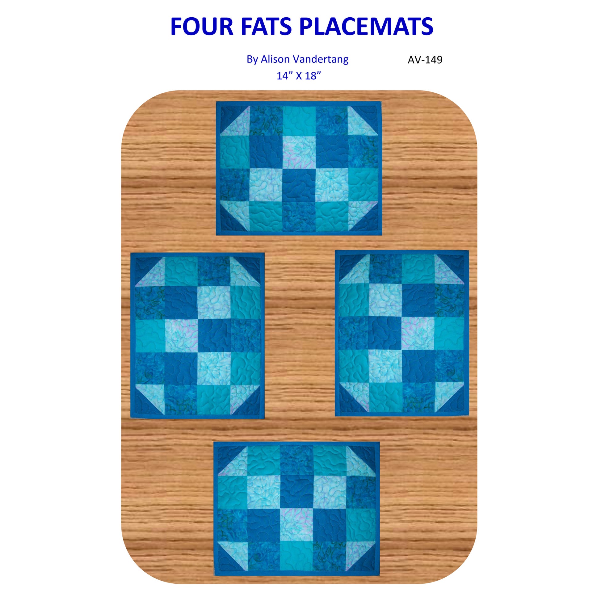 Image of the front cover of the Four Fats Placemats pattern by Alison Vandertaing