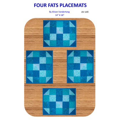 Image of the front cover of the Four Fats Placemats pattern by Alison Vandertaing