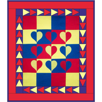 Primary Hearts Quilt Pattern AV-151w  - Wholesale Product