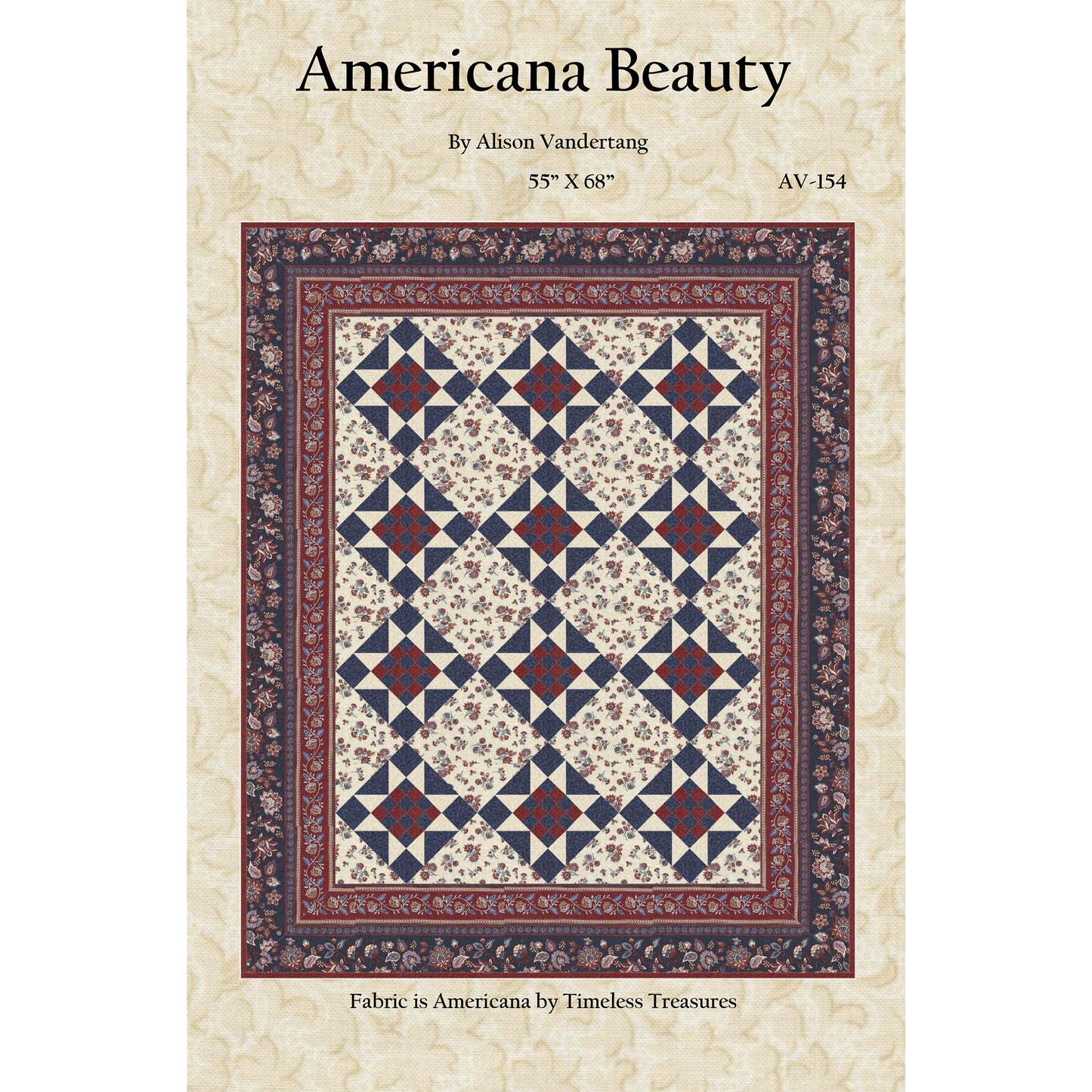 Americana Beauty Quilt Pattern AV-154 - Paper Pattern