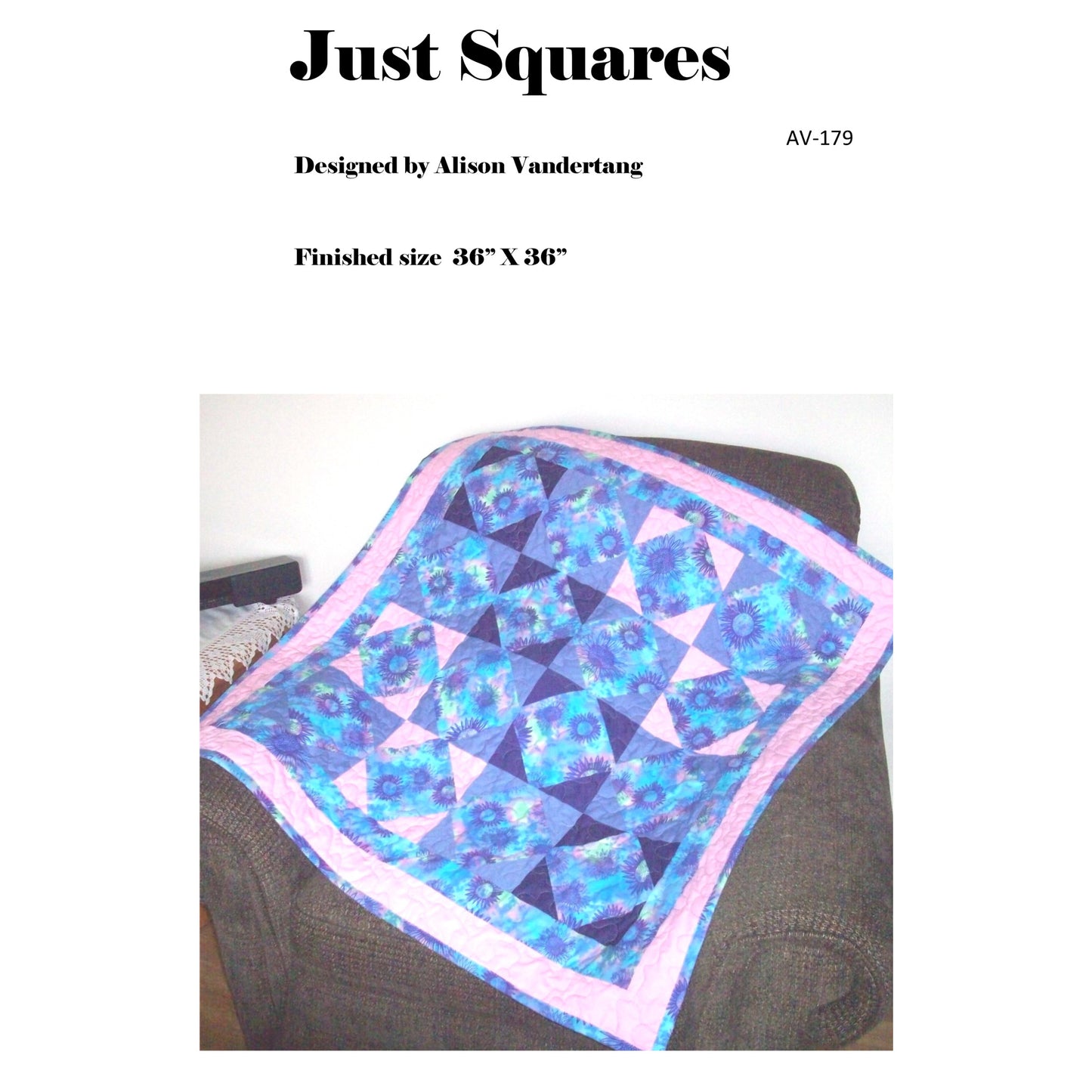 Cover image of pattern for Just Squares Quilt.