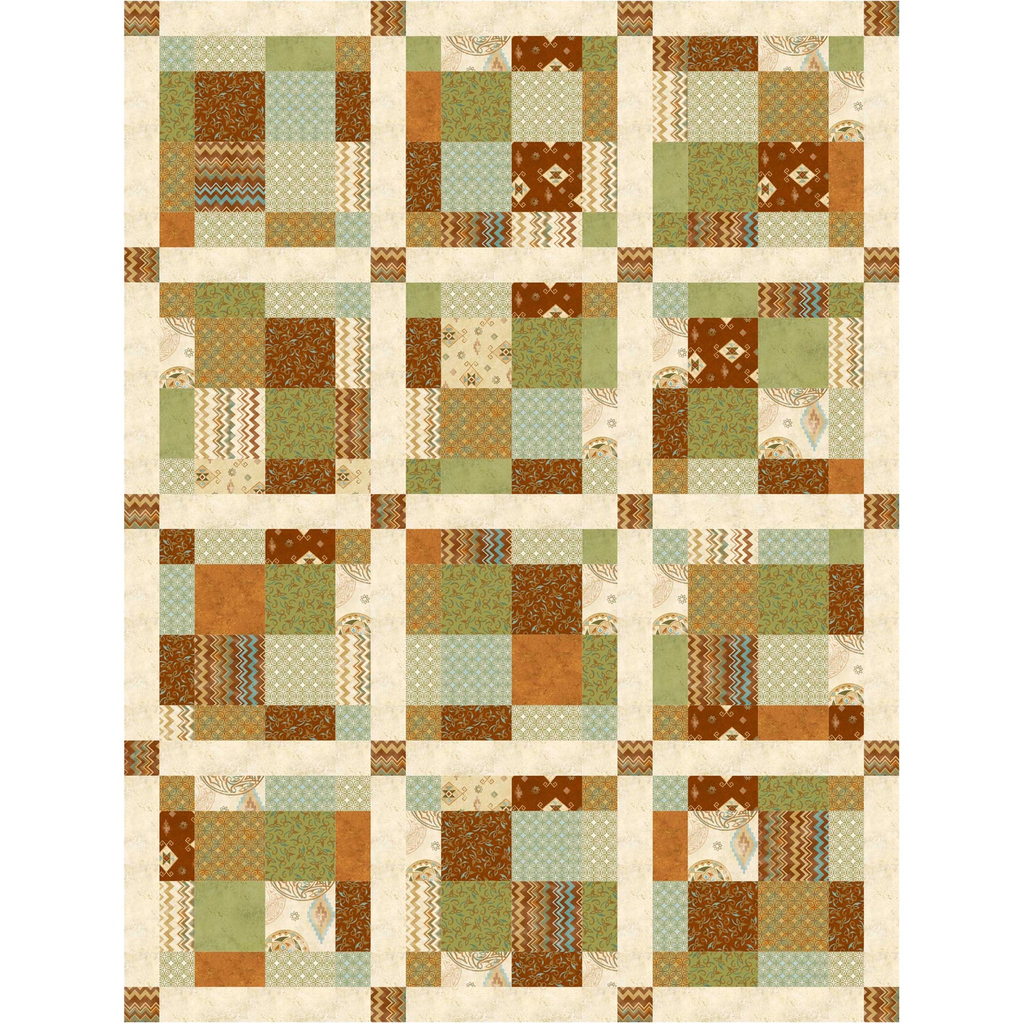 Scotch Blocks Quilt Pattern AW-05 - Paper Pattern