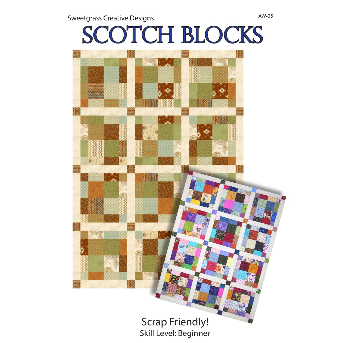 Scotch Blocks Quilt Pattern AW-05 - Paper Pattern