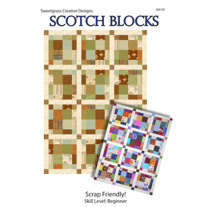 Scotch Blocks Quilt Pattern AW-05 - Paper Pattern