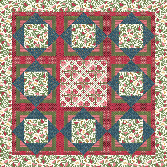 Three Squares Quilt Pattern AW-08 - Paper Pattern