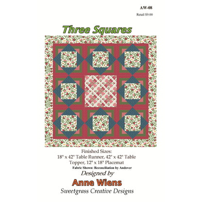 Three Squares Quilt AW-08e - Downloadable Pattern