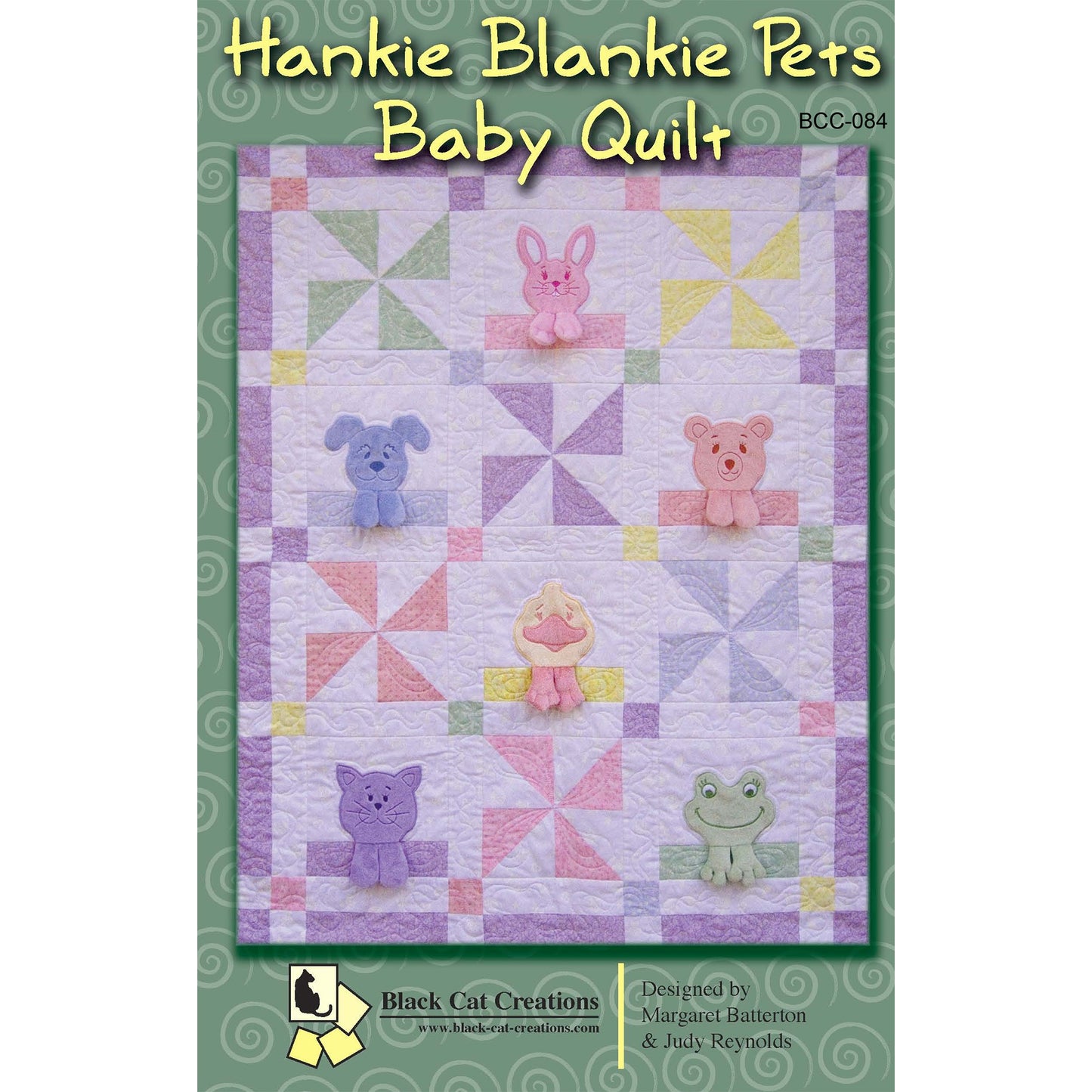 Cover image of pattern for The Hankie Blankie Pets Baby quilt.
