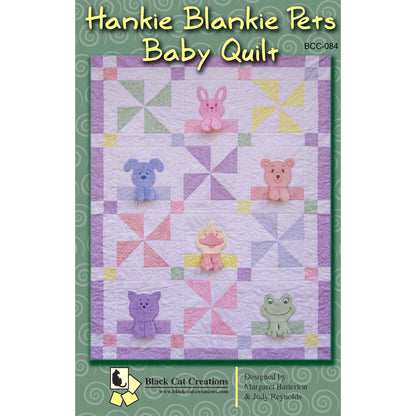 Cover image of pattern for The Hankie Blankie Pets Baby quilt.